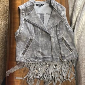 Trouble Zero dress vest w/ fringe